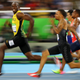 Usain Bolt winning the men's 100m semifinal